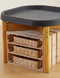 Support en bois pour bac d’exploration sensoriel 70 cm